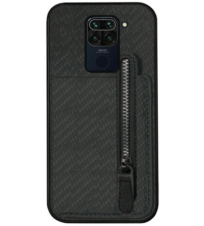 ADEL Kunstleren Back Cover Pasjeshouder Portemonnee Hoesje voor Xiaomi Redmi Note 9 - Zwart