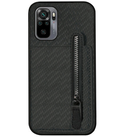 ADEL Kunstleren Back Cover Pasjeshouder Portemonnee Hoesje voor Xiaomi Redmi Note 10 (4G)/ 10s - Zwart