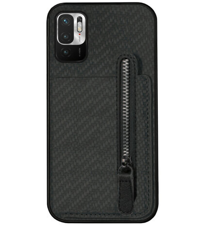 ADEL Kunstleren Back Cover Pasjeshouder Portemonnee Hoesje voor Xiaomi Redmi Note 10 (5G) - Zwart
