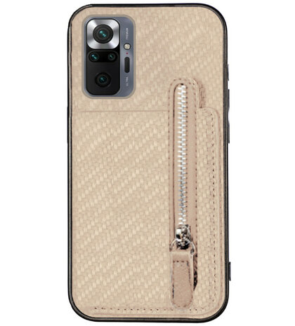 ADEL Kunstleren Back Cover Pasjeshouder Portemonnee Hoesje voor Xiaomi Redmi Note 10 Pro - Kaki Geelbruin