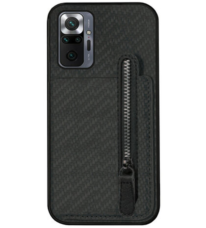 ADEL Kunstleren Back Cover Pasjeshouder Portemonnee Hoesje voor Xiaomi Redmi Note 10 Pro - Zwart