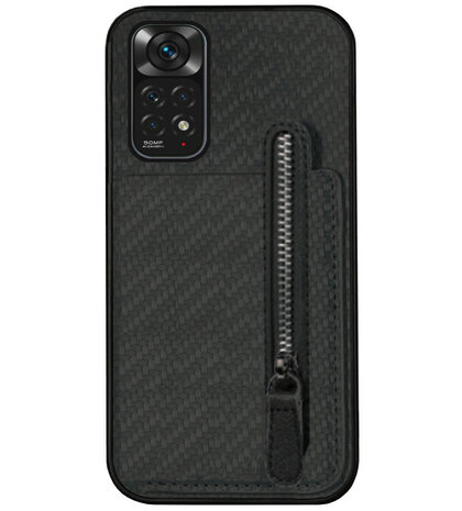 ADEL Kunstleren Back Cover Pasjeshouder Portemonnee Hoesje voor Xiaomi Redmi Note 11 Pro - Zwart