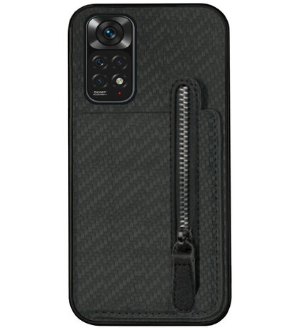 ADEL Kunstleren Back Cover Pasjeshouder Portemonnee Hoesje voor Xiaomi Redmi Note 11s/ 11 - Zwart