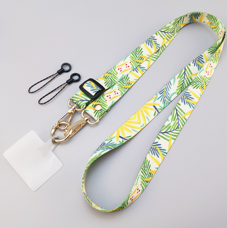 ADEL Telefoonkoordje Lang Crossbody Universeel - Plant Bloem Geel Groen