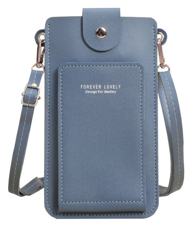 ADEL Telefoontasje Pasjeshouder Touchscreen-functie Crossbody Universeel - Blauw