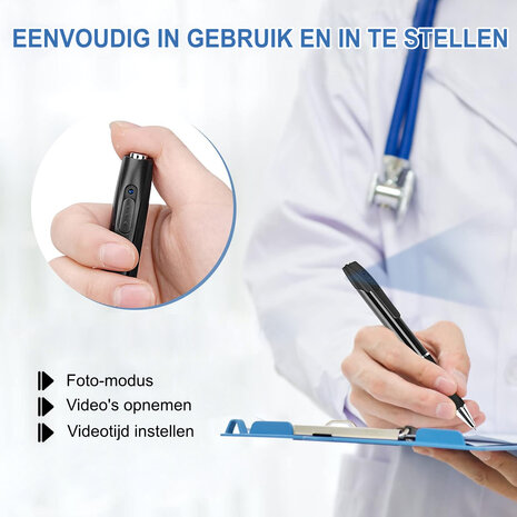 Afluister Pen met Camera en Voice Recorder incl. inkt vullingen - Afluisterapparatuur - Verborgen Camera op Afstand - Dictafoon - Spy Recorder met Full HD 1080P Beeldkwaliteit en 32GB SD kaart