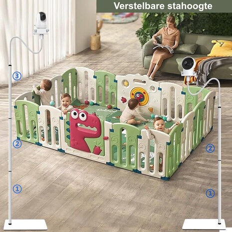 Babyfoon houder Universeel met Voetstandaard voor Zorgeloos Gevoel - Babyfoonhouder Camera - Babyfoon Statief Standaard - Wit