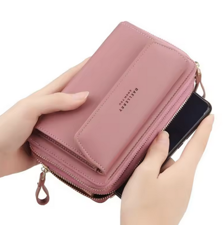 Telefoontasje Universeel met Crossbody Schouderband voor Vrije Handen - Stevig Portemonnee Telefoon Tasje met Veel Opbergruimte - Telefoontasjes voor Dames - Geschikt voor o.a. iPhone, Samsung, Honor, Google Pixel, Lenovo en Xiaomi - Groen
