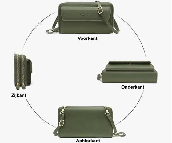 ADEL Telefoontasje Pasjeshouder Touchscreen-functie Crossbody Universeel - Lichtblauw