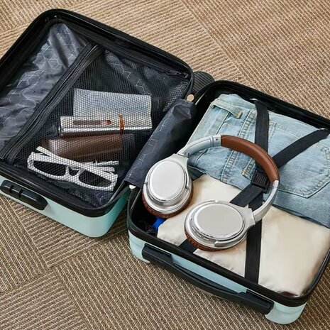 Handbagage Koffer 40x30x20 cm met Wielen Ideaal in het Vliegtuig - Waterafstotende Trolley met Handige Opbergvakken en TSA Slot voor Zorgeloos Reizen