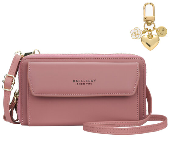 Telefoontasje Universeel met Crossbody Schouderband voor Vrije Handen - Stevig Portemonnee Telefoon Tasje met Veel Opbergruimte - Telefoontasjes voor Dames - Geschikt voor o.a. iPhone, Samsung, Honor, Google Pixel, Lenovo en Xiaomi - Roze
