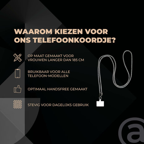 ADEL Universeel Telefoonkoord met Extra Lengte voor Crossbody - Telefoonketting 152 cm - Stevig Koord Telefoon en Smartphone - Geschikt voor o.a. iPhone, Google Pixel, Samsung, Lenovo en Xiaomi - Bling Glitter Blauw