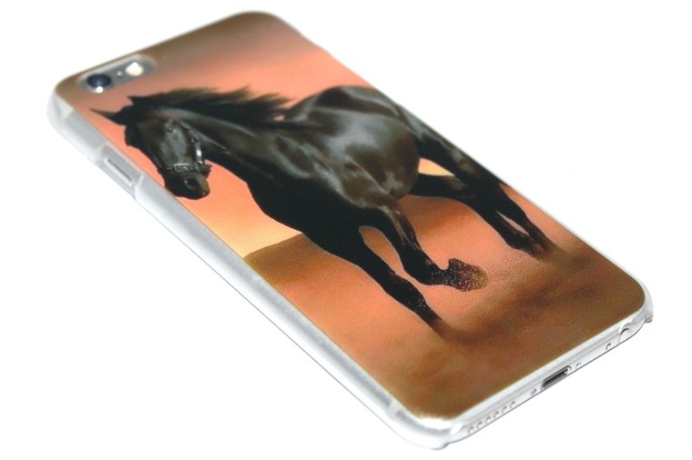 bord niet verwant lijst Paarden hoesje zwart kunststof iPhone 6 / 6S - Origineletelefoonhoesjes.nl