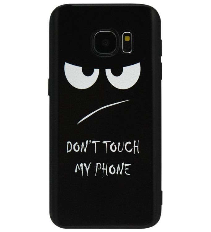 ADEL Siliconen Back Cover Softcase Hoesje voor Samsung Galaxy S6 Don't Touch My Phone Origineletelefoonhoesjes.nl