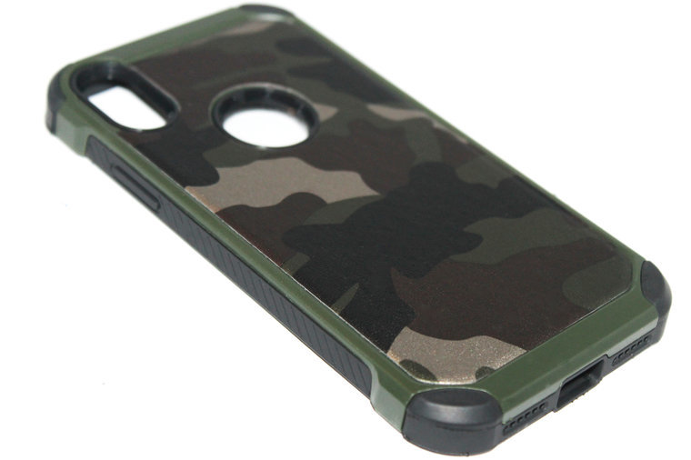 cent diepvries Steil Camouflage hoesje groen iPhone XR - Origineletelefoonhoesjes.nl