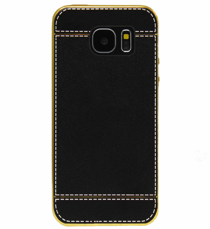 ADEL Kunstleren Cover voor Samsung Galaxy S7 Edge - Zwart