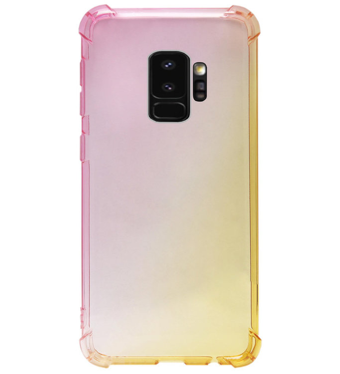 Immigratie Leven van Resistent ADEL Siliconen Back Cover Softcase Hoesje voor Samsung Galaxy S9 -  Kleurovergang Roze Geel - Origineletelefoonhoesjes.nl