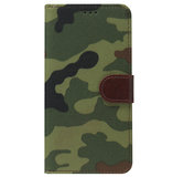 ADEL Kunstleren Book Case Pasjes Portemonnee Hoesje voor Samsung Galaxy S10 - Camouflage Groen_