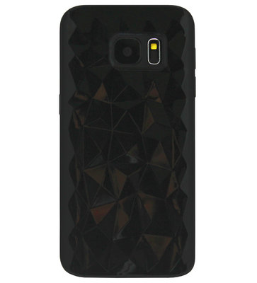 ADEL Siliconen Back Cover Softcase Hoesje voor Samsung Galaxy S6 Edge - Diamanten Zwart