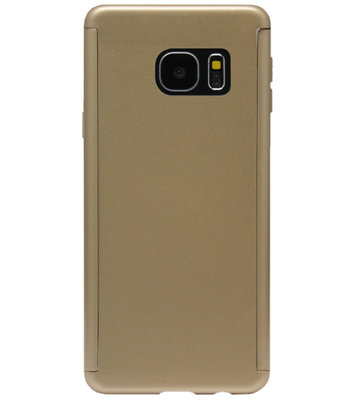 ADEL Kunststof Back Cover Hoesje met Screenprotector voor Samsung Galaxy S6 Edge - Goud