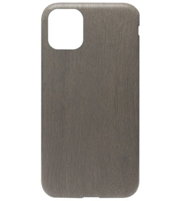 ADEL Siliconen Back Cover Softcase hoesje voor iPhone 11 Pro - Houten Design Zwart