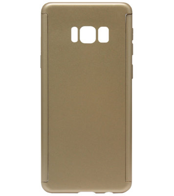 ADEL Kunststof Back Cover Hardcase Hoesje met Screenprotector voor Samsung Galaxy S8 - Goud