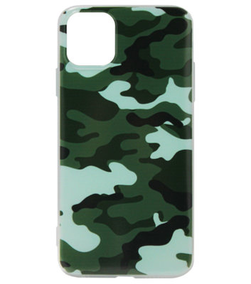 ADEL Siliconen Back Cover Softcase hoesje voor iPhone 11 Pro - Camouflage Groen