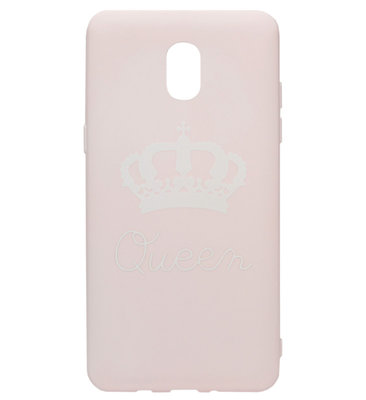 ADEL Siliconen Back Cover Softcase Hoesje voor Samsung Galaxy J3 (2017) - Queen Roze