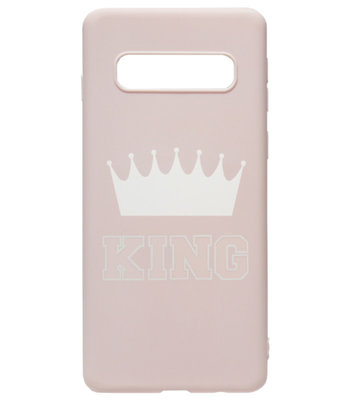 ADEL Siliconen Back Cover Softcase Hoesje voor Samsung Galaxy S10 - King Roze