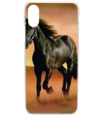 ADEL Kunststof Back Cover Hoesje voor iPhone XS/X - Paarden