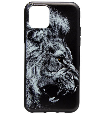 ADEL Siliconen Back Cover Softcase hoesje voor iPhone 11 Pro Max - Donkere Leeuw