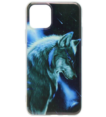 ADEL Siliconen Back Cover Softcase hoesje voor iPhone 11 Pro Max - Wolf