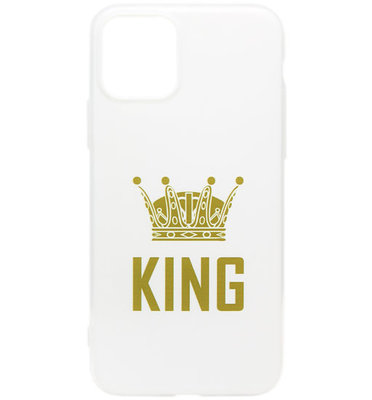 ADEL Siliconen Back Cover Softcase hoesje voor iPhone 11 - King Goud