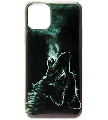 ADEL Siliconen Back Cover Softcase hoesje voor iPhone 11 Pro Max - Wolf Zwart