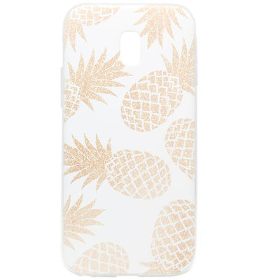 ADEL Siliconen Back Cover Softcase Hoesje voor Samsung Galaxy J3 (2017) - Gouden Ananas