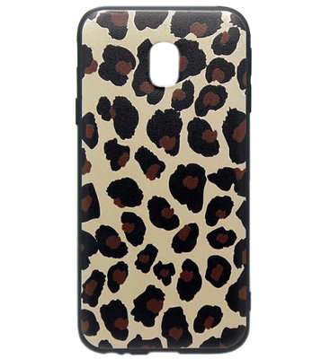 ADEL Siliconen Back Cover Softcase Hoesje voor Samsung Galaxy J3 (2017) - Luipaard Bruin