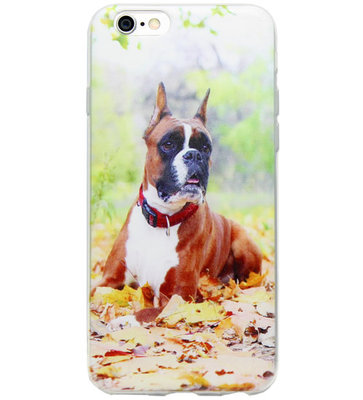 ADEL Siliconen Back Cover Softcase Hoesje voor iPhone 6/6S - Boxer Hond