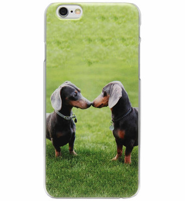 ADEL Kunststof Back Cover Hardcase Hoesje voor iPhone 6(S) Plus - Teckel Honden