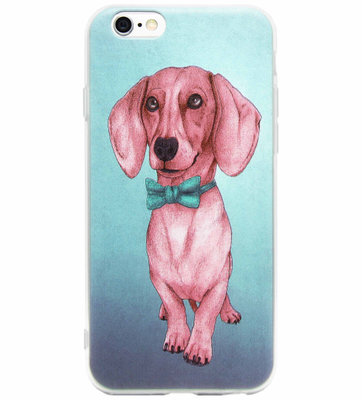ADEL Siliconen Back Cover Softcase Hoesje voor iPhone 6/6S - Teckel Hond