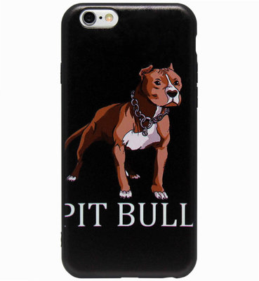 ADEL Siliconen Back Cover Softcase Hoesje voor iPhone 6(S) Plus - Pitbull Hond