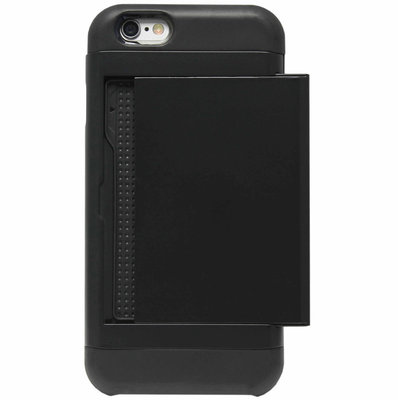 ADEL Kunststof Back Cover Hardcase Hoesje voor iPhone 6/6S - Pasjeshouder Zwart