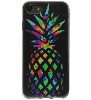 ADEL Siliconen Back Cover Softcase Hoesje voor iPhone SE (2020)/ 8/ 7 - Ananas Kleur