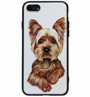 ADEL Siliconen Back Cover Softcase Hoesje voor iPhone SE (2022/ 2020)/ 8/ 7 - Yorkshire Terrier Hond