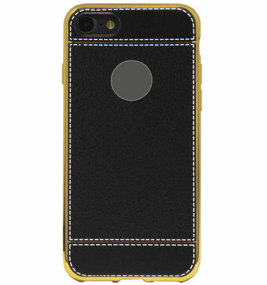 ADEL Kunstleren Back Cover Hoesje voor iPhone 8 Plus/ 7 Plus - Zwart