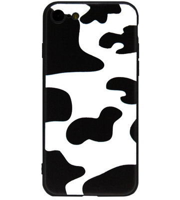 ADEL Siliconen Back Cover Softcase Hoesje voor iPhone 8 Plus/ 7 Plus - Koeienhuid
