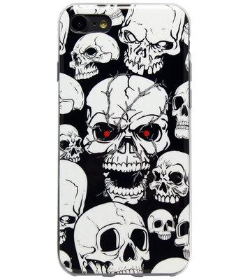 ADEL Siliconen Back Cover Softcase Hoesje voor iPhone 8 Plus/ 7 Plus - Schedel