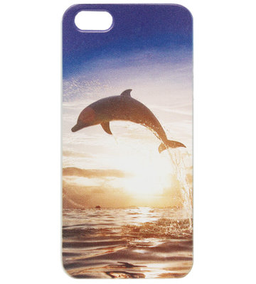 ADEL Siliconen Back Cover Softcase Hoesje voor iPhone 5/5S/SE - Dolfijn