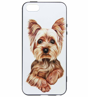 ADEL Siliconen Back Cover Softcase Hoesje voor iPhone 5/5S/SE - Yorkshire Terrier