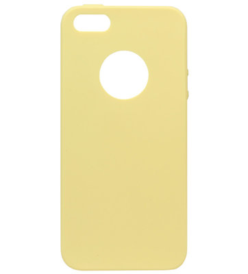 ADEL Siliconen Back Cover Softcase Hoesje voor iPhone 5/5S/SE - Lichtgeel