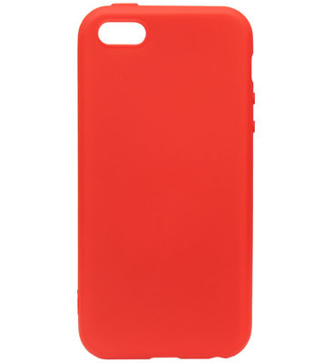 ADEL Verfijnd Siliconen Back Cover Softcase Hoesje voor iPhone 5/5S/SE - Rood